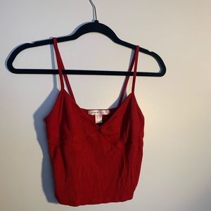 Cherry red sweetheart crop top